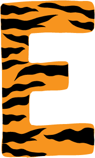 10in. Tiger Animal Print Letter Decals Stickers from A to Z