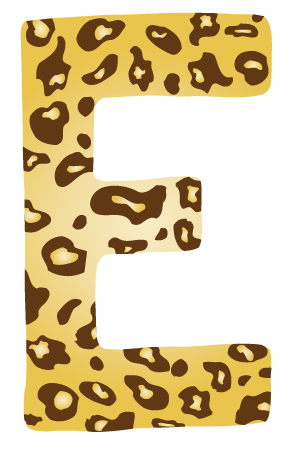 10in. Brown Leopard Animal Print Letter Decals Stickers from A to Z