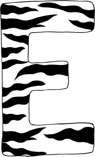 10in. Zebra Animal Print Letter Decals Stickers from A to Z