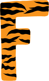 10in. Tiger Animal Print Letter Decals Stickers from A to Z