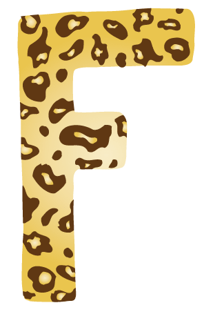 10in. Brown Leopard Animal Print Letter Decals Stickers from A to Z