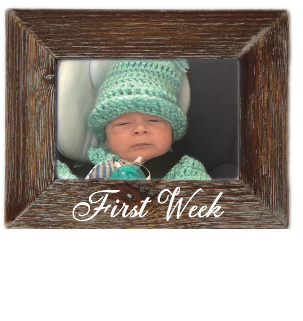 Babies First Week Milestone Natural Wood 6 x 4 Picture Frame Rustic Home Decor