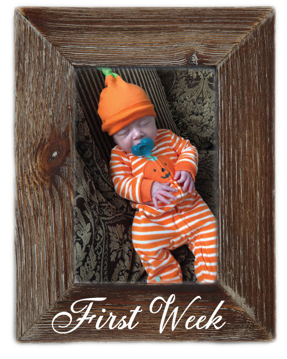 Babies First Week Milestone Natural Wood 6 x 4 Picture Frame Rustic Home Decor
