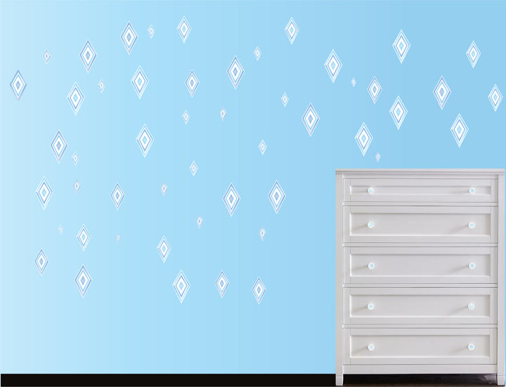 Frozen Ice Crystals Blue Wall Decals