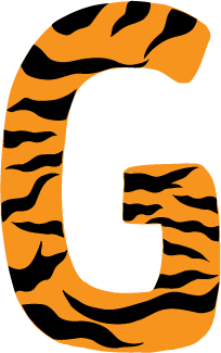 10in. Tiger Animal Print Letter Decals Stickers from A to Z