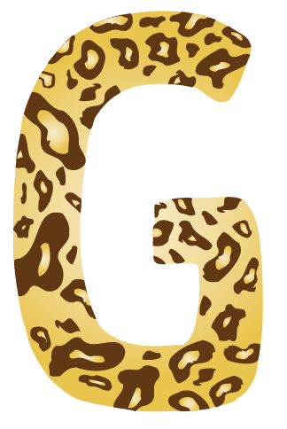 10in. Brown Leopard Animal Print Letter Decals Stickers from A to Z