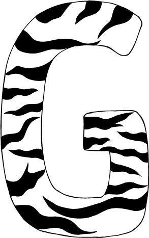10in. Zebra Animal Print Letter Decals Stickers from A to Z