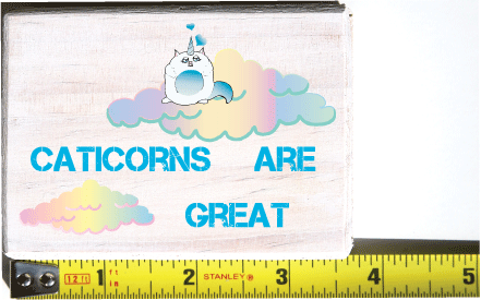 Caticorn White Wash Wood Keepsake Collectible Box