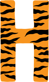 10in. Tiger Animal Print Letter Decals Stickers from A to Z
