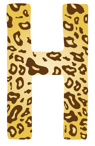 10in. Brown Leopard Animal Print Letter Decals Stickers from A to Z