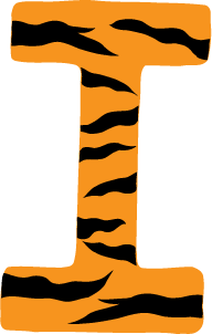 10in. Tiger Animal Print Letter Decals Stickers from A to Z