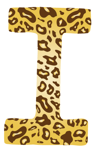 10in. Brown Leopard Animal Print Letter Decals Stickers from A to Z