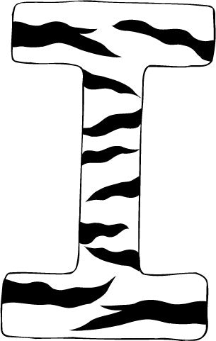 10in. Zebra Animal Print Letter Decals Stickers from A to Z