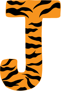 10in. Tiger Animal Print Letter Decals Stickers from A to Z