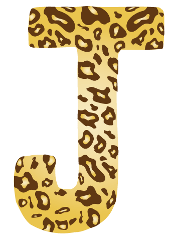 10in. Brown Leopard Animal Print Letter Decals Stickers from A to Z