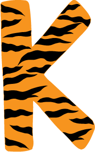 10in. Tiger Animal Print Letter Decals Stickers from A to Z