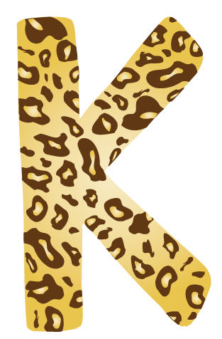 10in. Brown Leopard Animal Print Letter Decals Stickers from A to Z