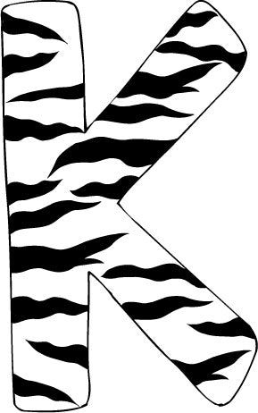 10in. Zebra Animal Print Letter Decals Stickers from A to Z