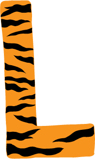 10in. Tiger Animal Print Letter Decals Stickers from A to Z