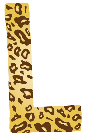 10in. Brown Leopard Animal Print Letter Decals Stickers from A to Z