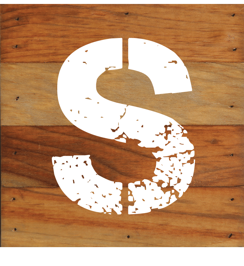 ABC Letter Monogram Natural Wall Hanging