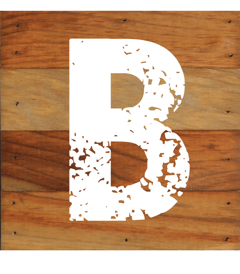 ABC Letter Monogram Natural Wall Hanging