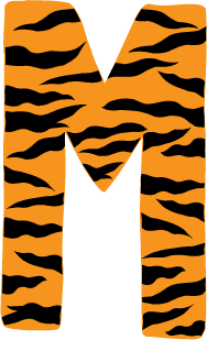 10in. Tiger Animal Print Letter Decals Stickers from A to Z