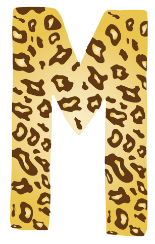 10in. Brown Leopard Animal Print Letter Decals Stickers from A to Z