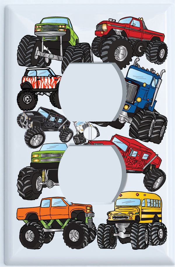Monster Truck Light Switch Plates and Outlet Covers  Monster Truck Children's  Wall Décor
