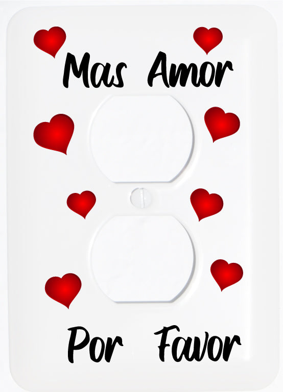 Mas Amor Por Favor Wall Light Switch Cover Stickers