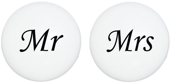Mr and Mrs Ceramic Drawer Knobs Pulls for Bedroom Dressers, Nightstand, Armoire, Set of Two