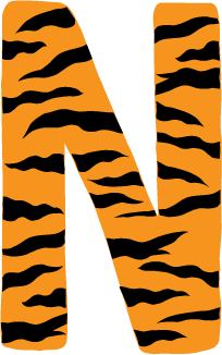 10in. Tiger Animal Print Letter Decals Stickers from A to Z