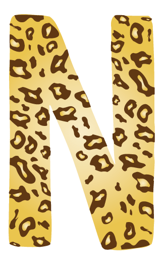 10in. Brown Leopard Animal Print Letter Decals Stickers from A to Z