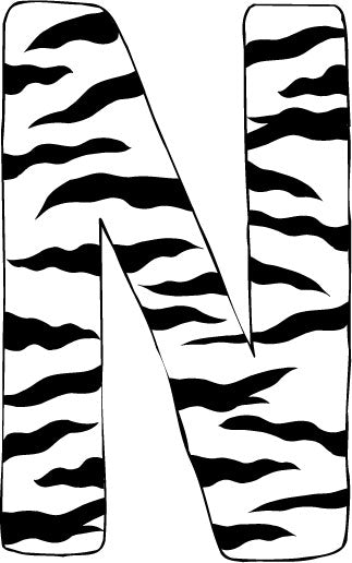 10in. Zebra Animal Print Letter Decals Stickers from A to Z