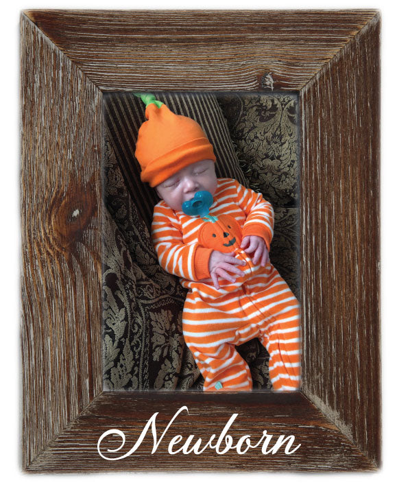 Newborn Milestone Natural Wood 4 x 6 Picture Frame  Rustic Nursery Home Decor