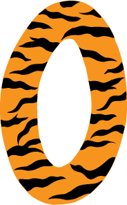 10in. Tiger Animal Print Letter Decals Stickers from A to Z