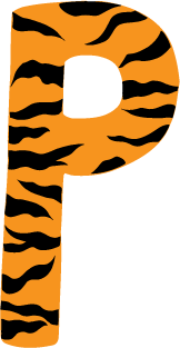 10in. Tiger Animal Print Letter Decals Stickers from A to Z