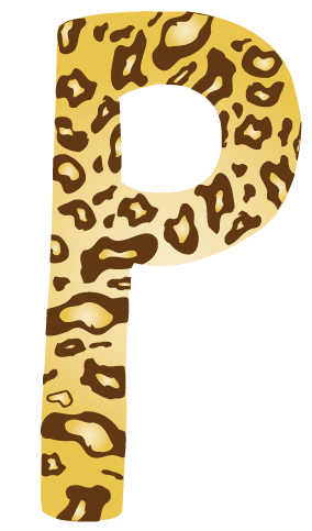10in. Brown Leopard Animal Print Letter Decals Stickers from A to Z