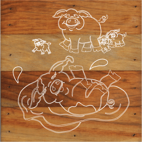 Farm Animal Theme Rustic Wall Hanging