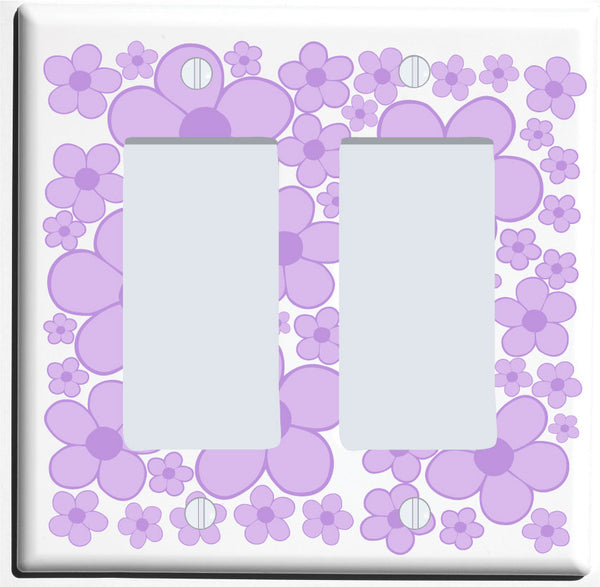 Purple Daisy Flower Light Switch Plate Covers, Flower Covers, and Flower Rocker Switch Plates