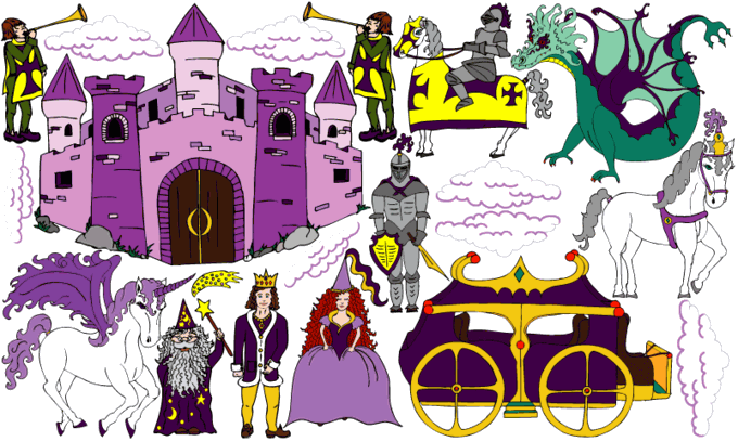 Purple Castle theme Wall Decals Sticker Mural Decor