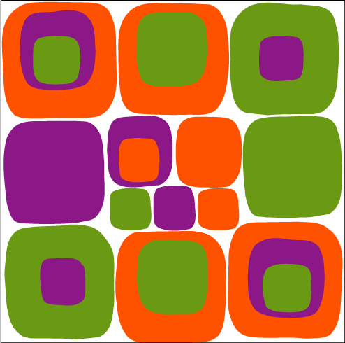 Mod Squares Purple Orange Green Wall Decals Stickers