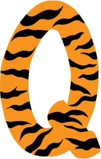 10in. Tiger Animal Print Letter Decals Stickers from A to Z