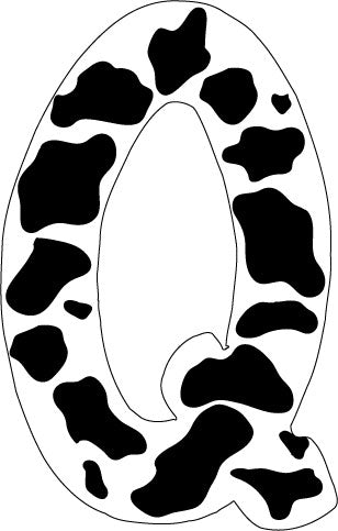 10 inch Cow Animal Print Letter Decals Stickers from A to Z
