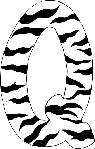 10in. Zebra Animal Print Letter Decals Stickers from A to Z