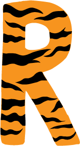 10in. Tiger Animal Print Letter Decals Stickers from A to Z