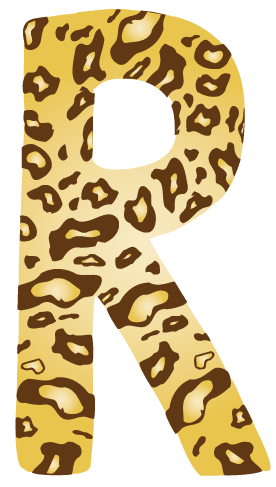 10in. Brown Leopard Animal Print Letter Decals Stickers from A to Z