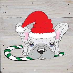 Holiday French Bulldog Rustic Art Prints
