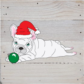 Holiday French Bulldog Rustic Art Prints