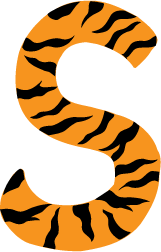 10in. Tiger Animal Print Letter Decals Stickers from A to Z